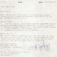 1961 BRIAN EPSTEIN SIGNATURE WORKINGS ON 50 GT.CHARLOTTE STREET LIVERPOOL 1 - pic 1