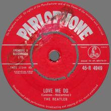 1962 10 05 - 1962 - B - LOVE ME DO ⁄ P.S. I LOVE YOU - 45-R 4949 - RED LABEL - pic 1