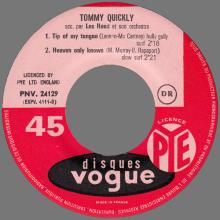 TOMMY QUICKLY - TIP OF MY TONGUE - VOGUE ⁄ PYE - PNV.24129 ⁄ EXPV 4111 B-P - FRANCE EP - pic 1