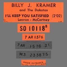 BILLY J. KRAMER WITH THE DAKOTAS - I'LL KEEP YOU SATISFIED - SO 10118 - FRANCE - pic 1