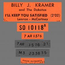 BILLY J. KRAMER WITH THE DAKOTAS - I'LL KEEP YOU SATISFIED - SO 10118 - FRANCE - JUKE-BOX - pic 1