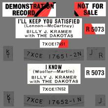 BILLY J. KRAMER WITH THE DAKOTAS - I'LL KEEP YOU SATISFIED - UK PROMO - pic 1