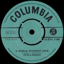 PETER AND GORDON - A WORLD WITHOUT LOVE - FINLAND - 45-DYC 1180 - pic 1