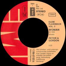 PETER AND GORDON - A WORLD WITHOUT LOVE - WOMAN - GERMANY - 1C 006-07 025 - 1978 - pic 3