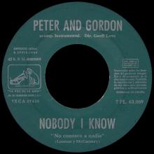 PETER AND GORDON - NOBODY I KNOW ⁄ A WORLD WITHOUT LOVE - 7PL 63.089 - SPAIN  - pic 3