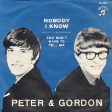 PETER AND GORDON - NOBODY I KNOW - DB 7292 - DENMARK - pic 1