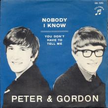 PETER AND GORDON - NOBODY I KNOW - DB 7292 - SWEDEN - pic 1