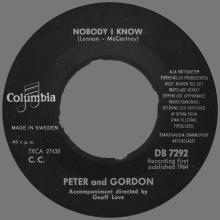 PETER AND GORDON - NOBODY I KNOW - DB 7292 - SWEDEN - pic 3