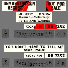 PETER AND GORDON - NOBODY I KNOW - DB 7292 - UK - PROMO - pic 4