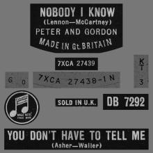 PETER AND GORDON - NOBODY I KNOW - DB 7292 - UK - pic 4