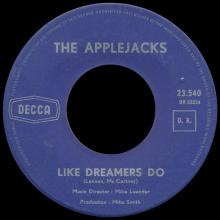 THE APPLEJACKS - LIKE DREAMERS DO - BELGIUM - 23.540 - DR 33 224 - pic 3