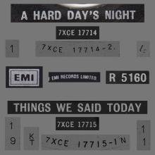 1982 12 07 THE BEATLES SINGLES COLLECTION - BSCP1 - R 5160 - A - A HARD DAY'S NIGHT / THINGS WE SAID TODAY - pic 1