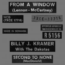 BILLY J. KRAMER WITH THE DAKOTAS - FROM A WINDOW - R 5156 - DENMARK - pic 1
