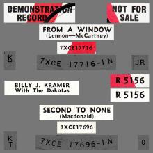 BILLY J. KRAMER WITH THE DAKOTAS - FROM A WINDOW - R 5156 - UK - PROMO - pic 2