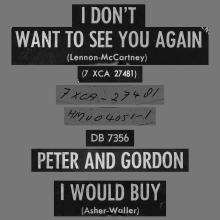 PETER AND GORDON - I DON'T WANT TO SEE YOU AGAIN - HOLLAND - DB 7356 - ORANGE - pic 4