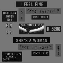1964 11 27 - 1964 - D 2 - I FEEL FINE ⁄ SHE'S A WOMAN - R 5200 - ORIOLE PRESSING - CROSSOVER - pic 1