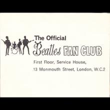 1964 THE BEATLES PHOTO - POSTCARD UK - FAN CLUB - 14,1X10,8 - pic 1
