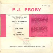 P.J. PROBY - THAT MEANS A LOT - FRANCE - LEP 2240 F - EP - pic 1