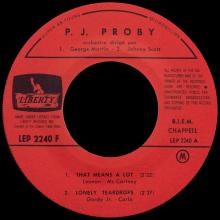 P.J. PROBY - THAT MEANS A LOT - FRANCE - LEP 2240 F - EP - pic 3