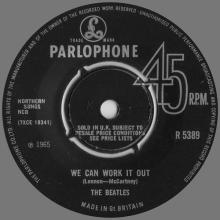 1965 12 03 - 1965 - A - WE CAN WORK IT OUT ⁄ DAY TRIPPER - PARLOPHONE RIM - pic 1