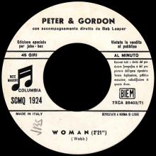 PETER AND GORDON - WOMAN - SCMQ 1924 - ITALY - JUKE-BOX - pic 1