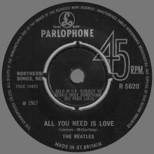 1967 07 07 - 1967 - A - ALL YOU NEED IS LOVE ⁄ BABY, YOU'RE A RICH MAN - R 5620 - pic 1