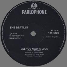 1987 07 07 - ALL YOU NEED IS LOVE ⁄ BABY, YOU'RE A RICH MAN - 12 R 5620 - 12 INCH PICTURE DISC - pic 1