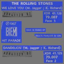 THE ROLLING STONES - WE LOVE YOU - FRANCE - DECCA - 79.007 - XDR 41.128 - pic 1