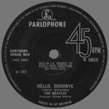 1967 11 24 - 1967 - B - HELLO, GOODBYE - I AM THE WALRUS - R 5655 - SOLID CENTER - pic 1