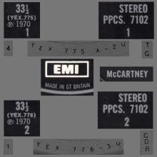1970 04 17 PAUL McCARTNEY - McCARTNEY - PPCS 7102 - 1E 062 o 04394 - UK ⁄ POTUGAL EXPORT - pic 1