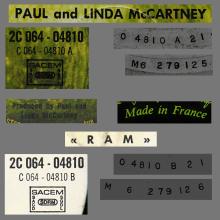 1971 05 21 - 1971 PAUL AND LINDA McCARTNEY - RAM - U 2C 064-04810 - FRANCE - pic 1