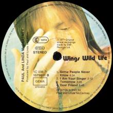 1971 12 07 - 1984 WINGS - WINGS WILD LIFE - FAME - 1C 038 1575631 - 5 0999915 75631 2 - GERMANY - pic 6