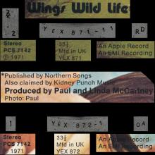 1971 12 07 - 1971 WINGS - WINGS WILD LIFE - PCS 7142 - 1E 062 o 04946 - UK - pic 3