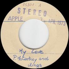 1973 04 24 - 1973 05 09 b Red Rose Speedway  - ITALIAN TEST PRESSING 7" MY LOVE - Press Kit  - pic 1