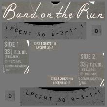 1973 12 07 - 1997 PAUL McCARTNEY AND WINGS - BAND ON THE RUN - 3 - LPCENT 30 - 0C 064 o 05503 - 7 24382 15791 5 - EMI100 - 1997 - UK  - pic 1