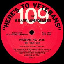 1974 00 00 - THE BEATLES RADIOSHOW - HERE'S TO THE VETERANS - PROGRAM NO.1406 THE BEATLES - 72196-1 - pic 1