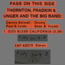 1974 06 08 THORTON FRADKIN UNGER AND THE BIG BAND - PASS ON THIS SIDE - GOD BLESS CALIFORNIA - ESP 63019 - USA  - pic 3