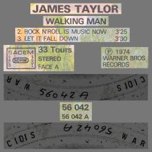 1974 06 28  JAMES TAYLOR - WALKING MAN - WEA - 56042 - FRANCE - pic 3