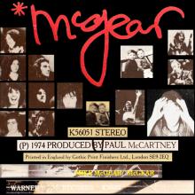 1974 09 24 MIKE McGEAR - McGEAR - WEA WARNER BROS RECORDS - K 56051 - UK  - pic 4