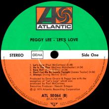 1974 10 01 PEGGY LEE - LET'S LOVE - ATLANTIC - ATL 50 064 - SD 18108 - GERMANY - pic 5