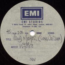 1975 00 00 - WINGS - WHILLETS - PROUD MOTHER ⁄ TOMORROW - EMI STUDIOS - 7" DOUBLE SIDED - ACETATE - pic 1