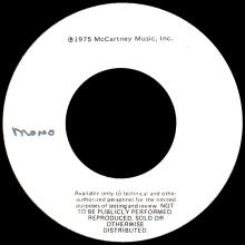 1975 05 16 - WINGS - LISTEN TO WHAT THE MAN SAID ⁄ LISTEN TO WHAT THE MAN SAID - USA 7" TEST PRESSING - pic 2