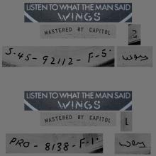 1975 05 16 - WINGS - LISTEN TO WHAT THE MAN SAID ⁄ LISTEN TO WHAT THE MAN SAID - USA 7" TEST PRESSING - pic 3