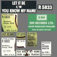 1976 03 06 HOL ⁄ UK The Beatles The Singles Collection 1962-1970 - R 5833 - Let It Be ⁄ You Know My Name (Look Up The Number) - pic 3