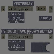 1976 03 06 UK The Beatles The Singles Collection 1962-1970 - R 6013 - Yesterday ⁄ I Should Have Known Better - Solid Center  - pic 5