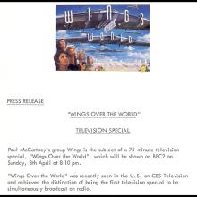 1976 12 10 a Wings Over Amerika Paul McCartney Wings Over The World Press Kit - pic 5