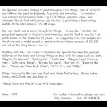1976 12 10 a Wings Over Amerika Paul McCartney Wings Over The World Press Kit - pic 6