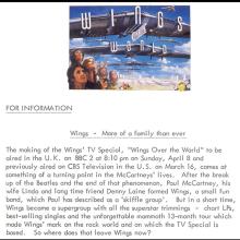 1976 12 10 b Wings Over Amerika Paul McCartney Wings Over The World Press Kit  - pic 5