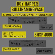 1977 02 11 ROY HARPER - BULLINAMINGVASE - ONE OF THOSE DAYS IN ENGLAND - SHSP 4060 - OC 062-06 336 - UK - pic 3