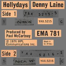 1977 05 06 DENNY LAINE - HOLLY DAYS - EMI - EMA 781 - 0C 064-98 541 -UK - pic 3